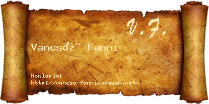 Vancsó Fanni névjegykártya