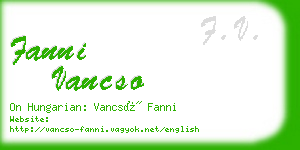 fanni vancso business card